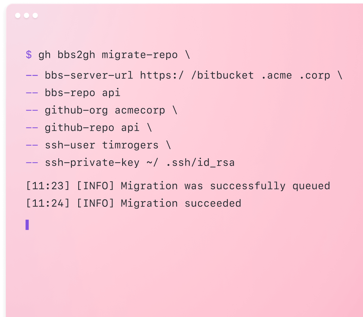 A terminal showcasing the GitHub CLI